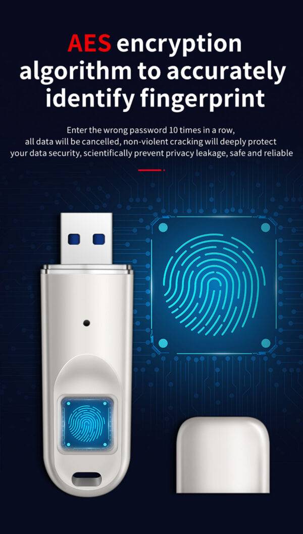 PROTECTA360© - 32GB USB-Stick mit Fingerabdrucksensor & Hardware-Verschlüsselung – Bild 2