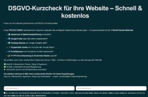 Beispiel-Ergebnis des kostenlosen DSGVO Website Checks von Protect360