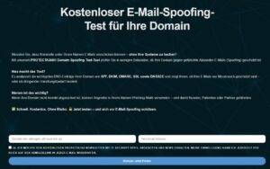 Screenshot des kostenlosen Email-Spoofing-Tests von Protecta360